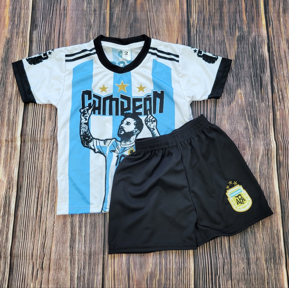Argentina campeón kid's soccer Jersey and shorts